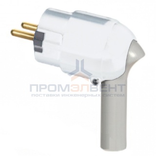 Вилка Legrand с заземлением 16А с рычагом для извлечения белая